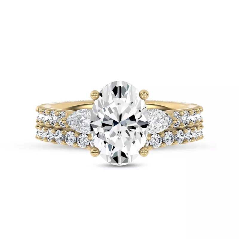14K Yellow Gold Perelle Contour Pavé Band