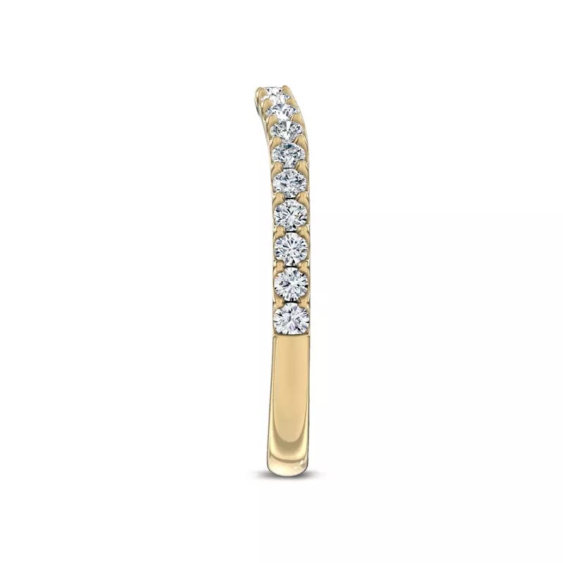 14K Yellow Gold Perelle Contour Pavé Band
