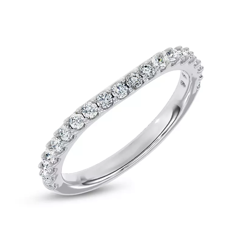 Platinum Perelle Contour Pavé Band