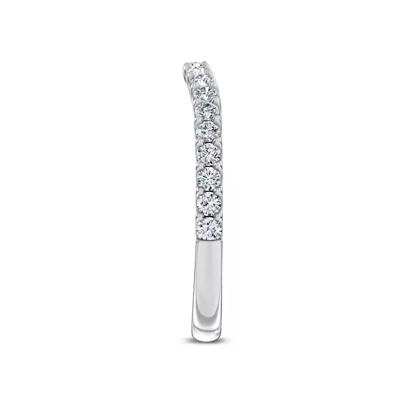 Platinum Perelle Contour Pavé Band
