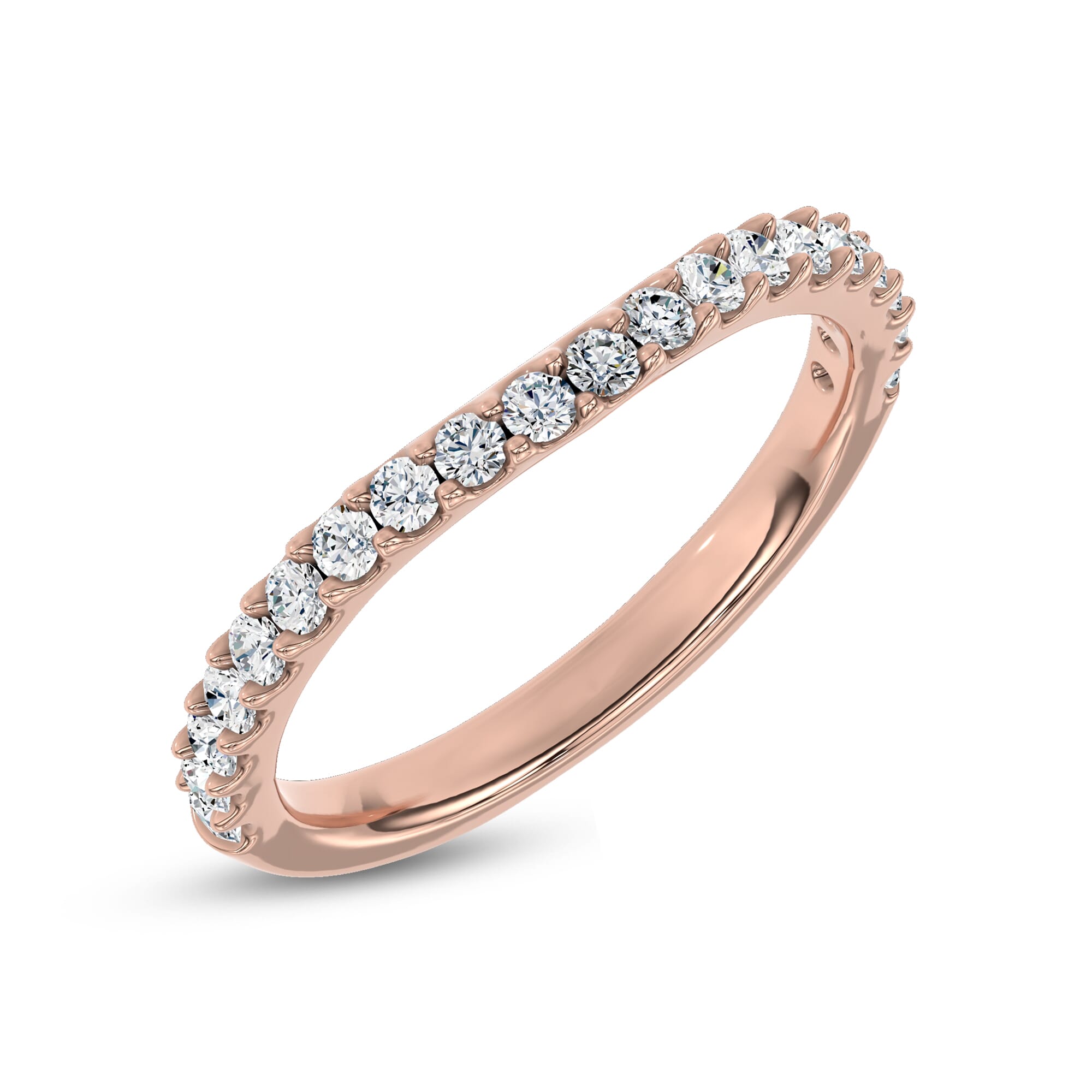 18K Rose Gold Perelle Contour Pavé Lab Band