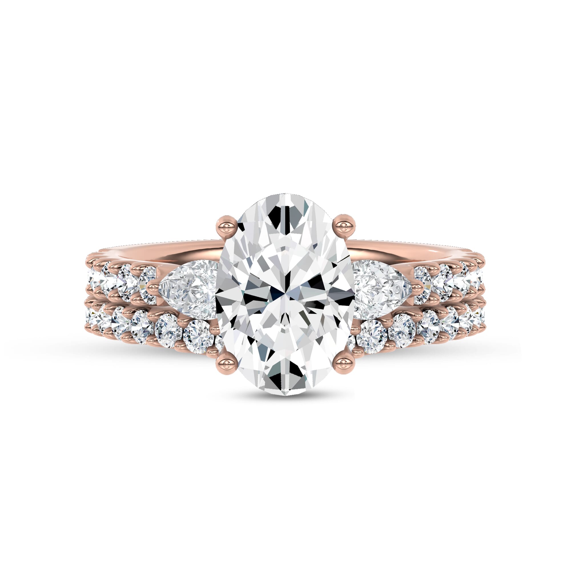 18K Rose Gold Perelle Contour Pavé Lab Band