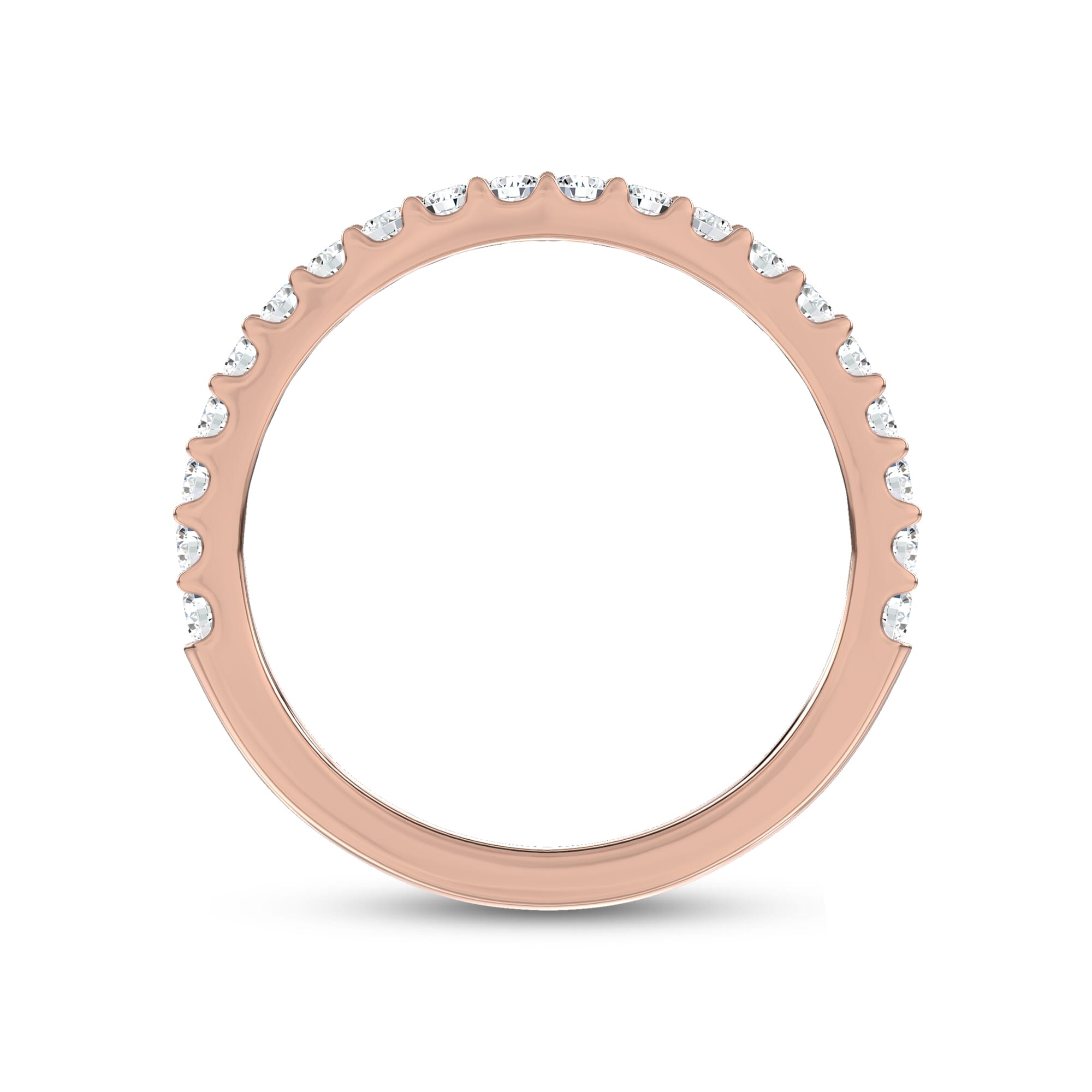 18K Rose Gold Perelle Contour Pavé Lab Band