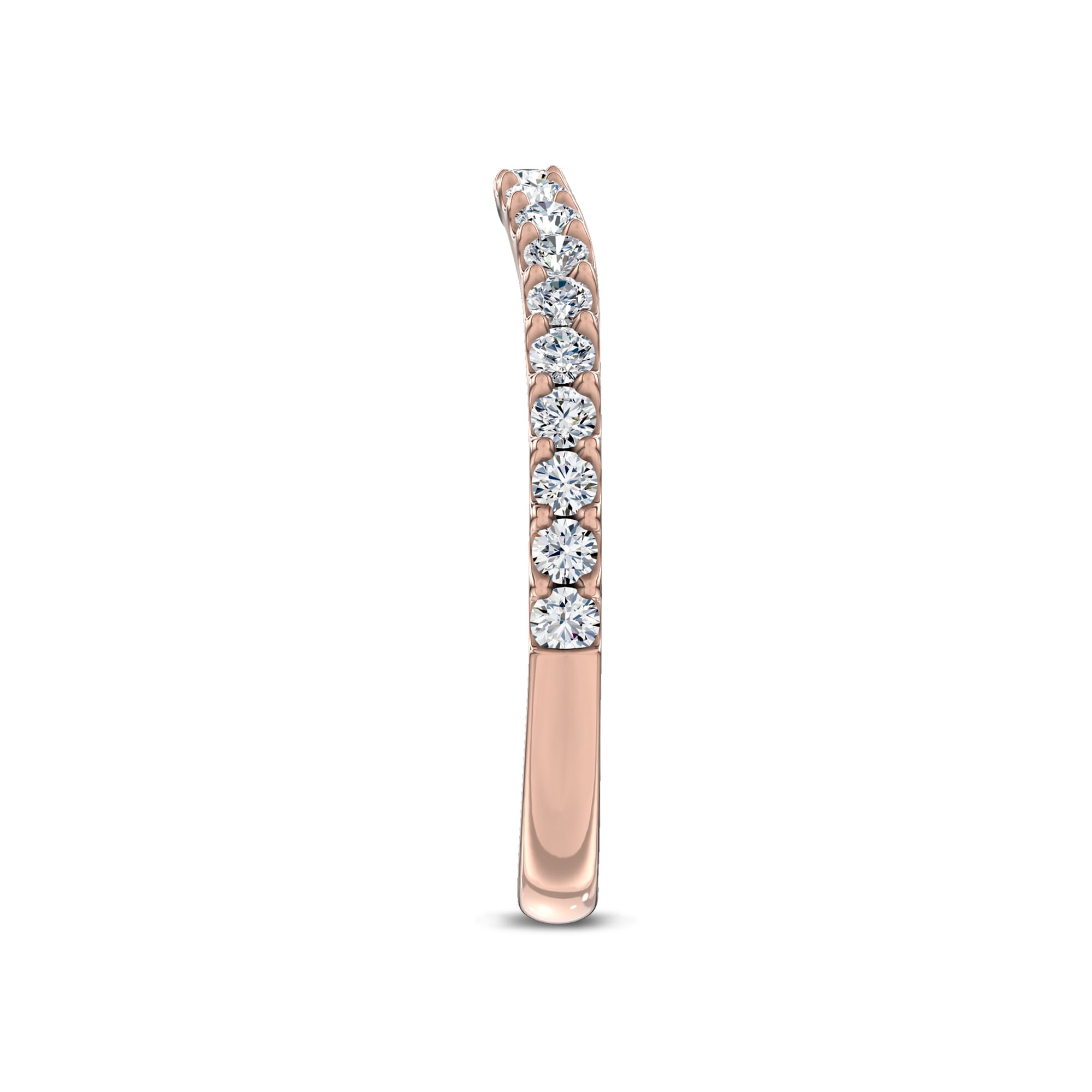 18K Rose Gold Perelle Contour Pavé Lab Band