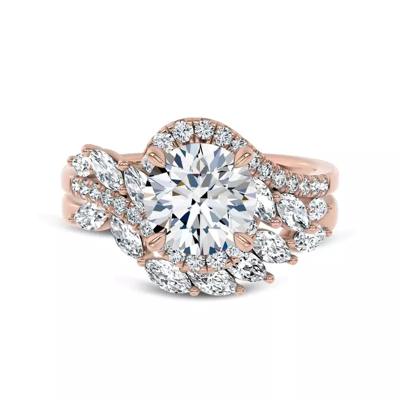 14K Rose Gold Envol Marquise Contoured Band by Christian Siriano