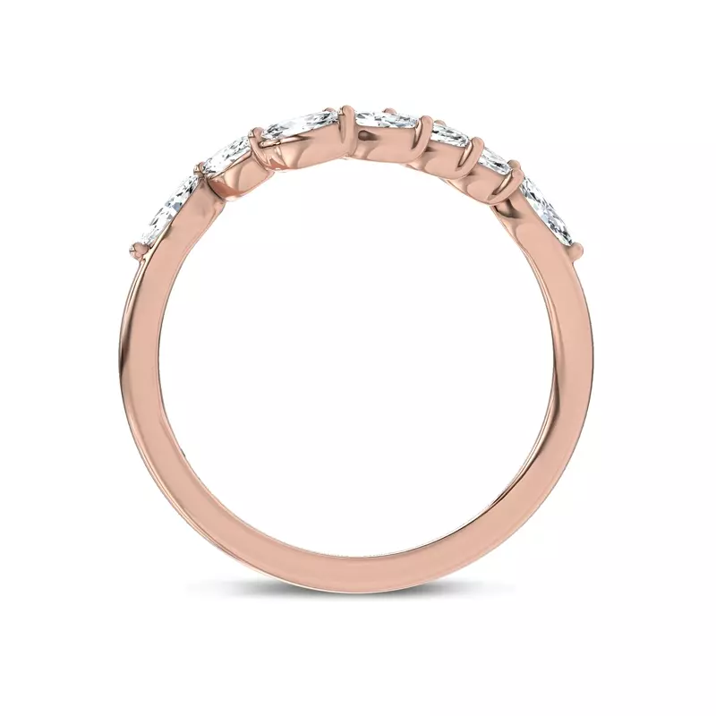 14K Rose Gold Envol Marquise Contoured Band by Christian Siriano