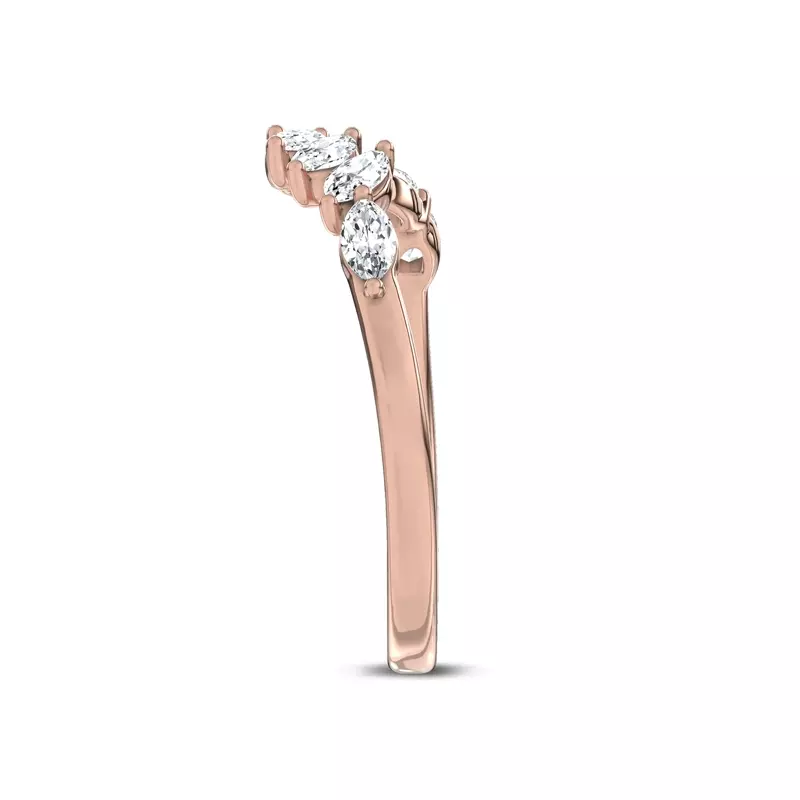 14K Rose Gold Envol Marquise Contoured Band by Christian Siriano