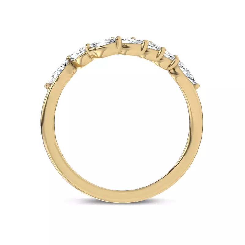 14K Yellow Gold Envol Marquise Contoured Band by Christian Siriano