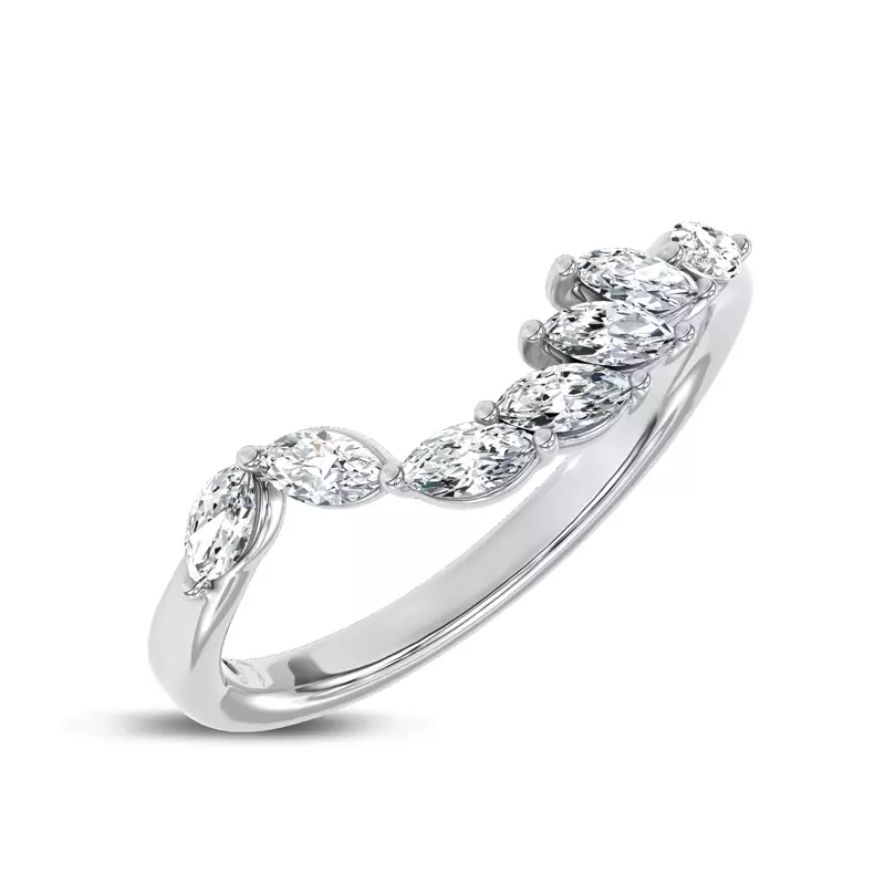 Platinum Envol Marquise Contoured Lab Band by Christian Siriano