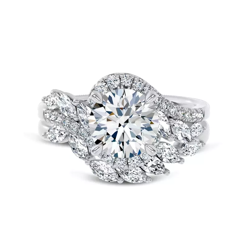 Platinum Envol Marquise Contoured Lab Band by Christian Siriano
