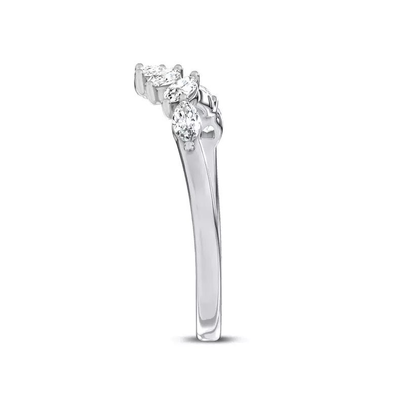 Platinum Envol Marquise Contoured Lab Band by Christian Siriano