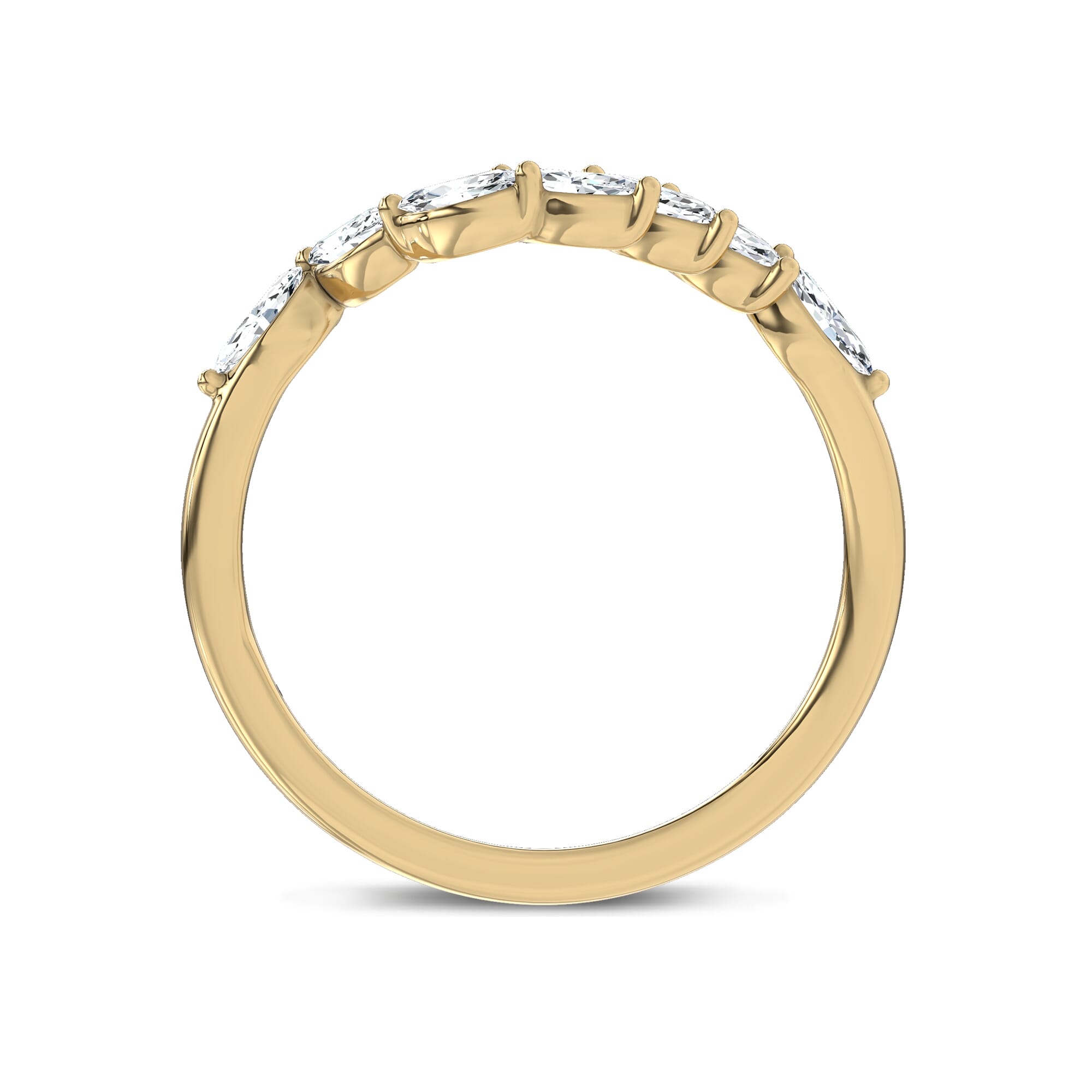 18K Yellow Gold Envol Marquise Contoured Lab Band by Christian Siriano