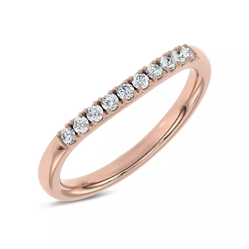 14K Rose Gold Glissade Contoured Band by Christian Siriano