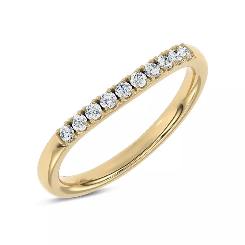 14K Yellow Gold Glissade Contoured Lab Band by Christian Siriano