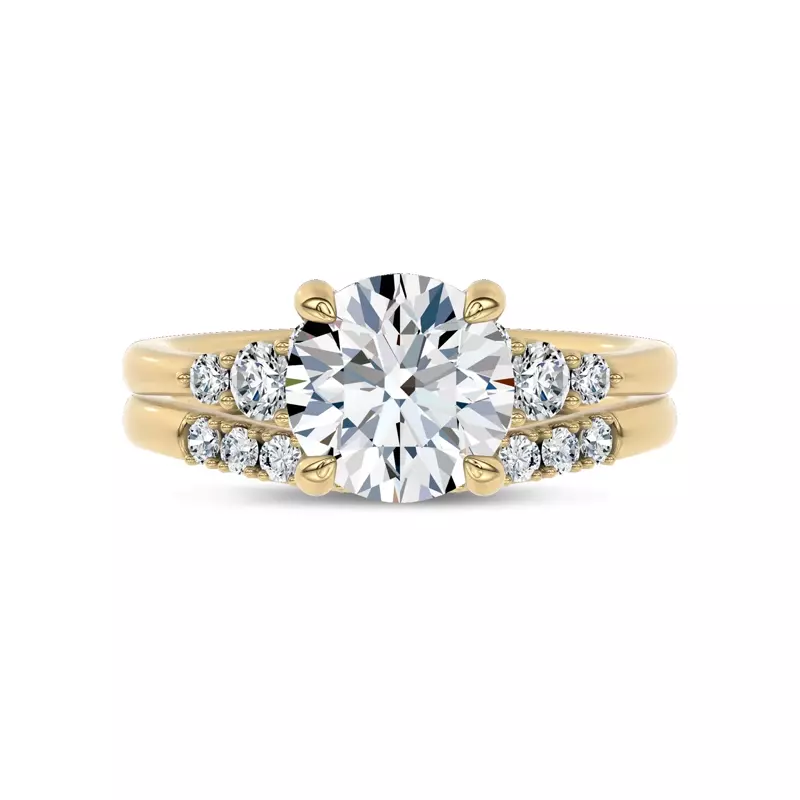 14K Yellow Gold Glissade Contoured Lab Band by Christian Siriano