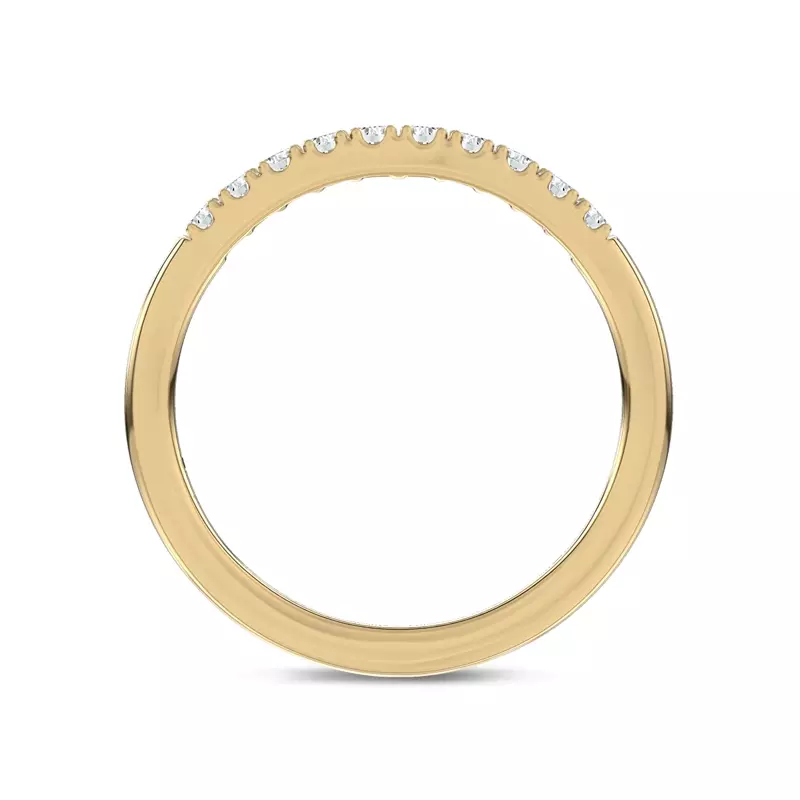 14K Yellow Gold Glissade Contoured Lab Band by Christian Siriano