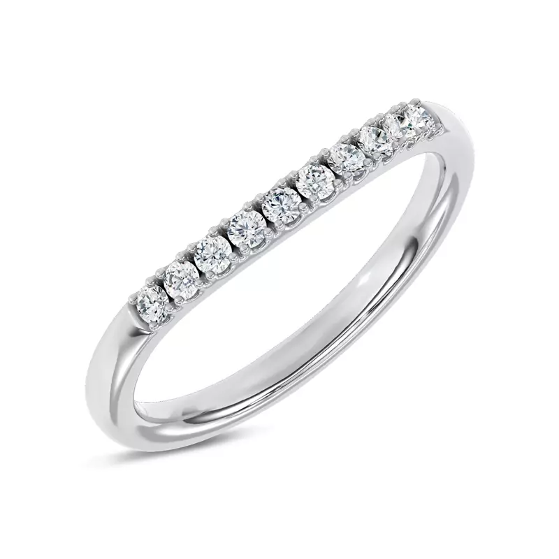 18K White Gold Glissade Contoured Band by Christian Siriano