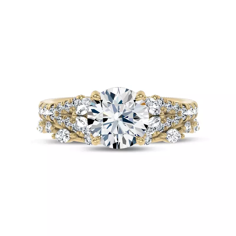 14K Yellow Gold Amour Bloom Lab Band by Christian Siriano