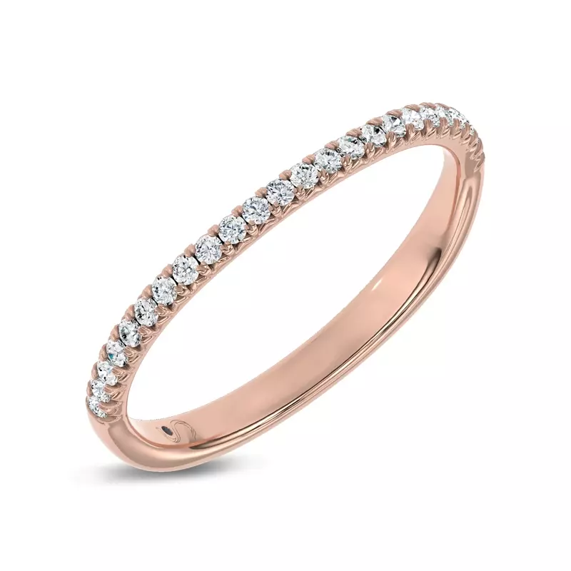 14K Rose Gold Unione Pavé Lab Contoured Band by Christian Siriano