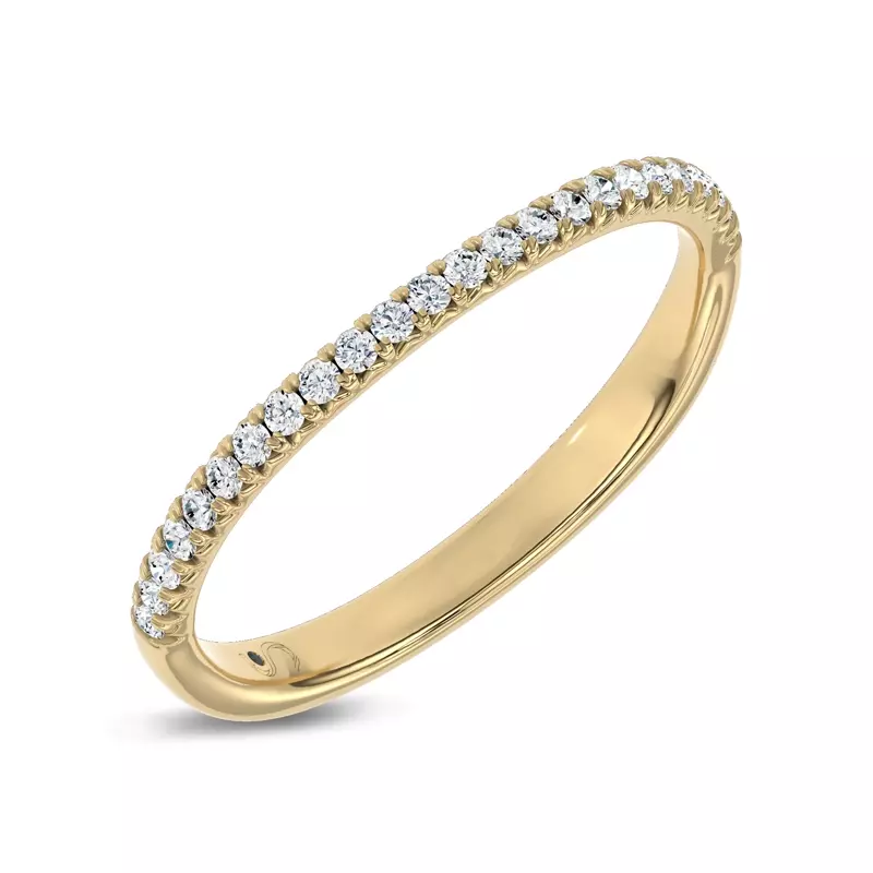 14K Yellow Gold Unione Pavé Lab Contoured Band by Christian Siriano