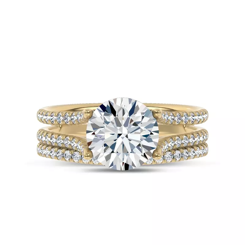 14K Yellow Gold Unione Pavé Lab Contoured Band by Christian Siriano