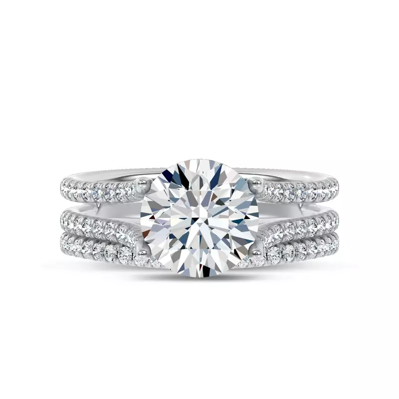 Platinum Unione Pavé Lab Contoured Band by Christian Siriano