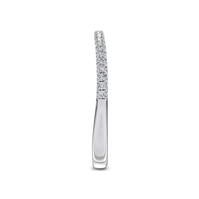 Platinum Unione Pavé Lab Contoured Band by Christian Siriano
