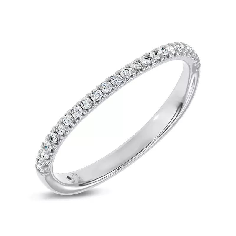Platinum Unione Pavé Contoured Band by Christian Siriano
