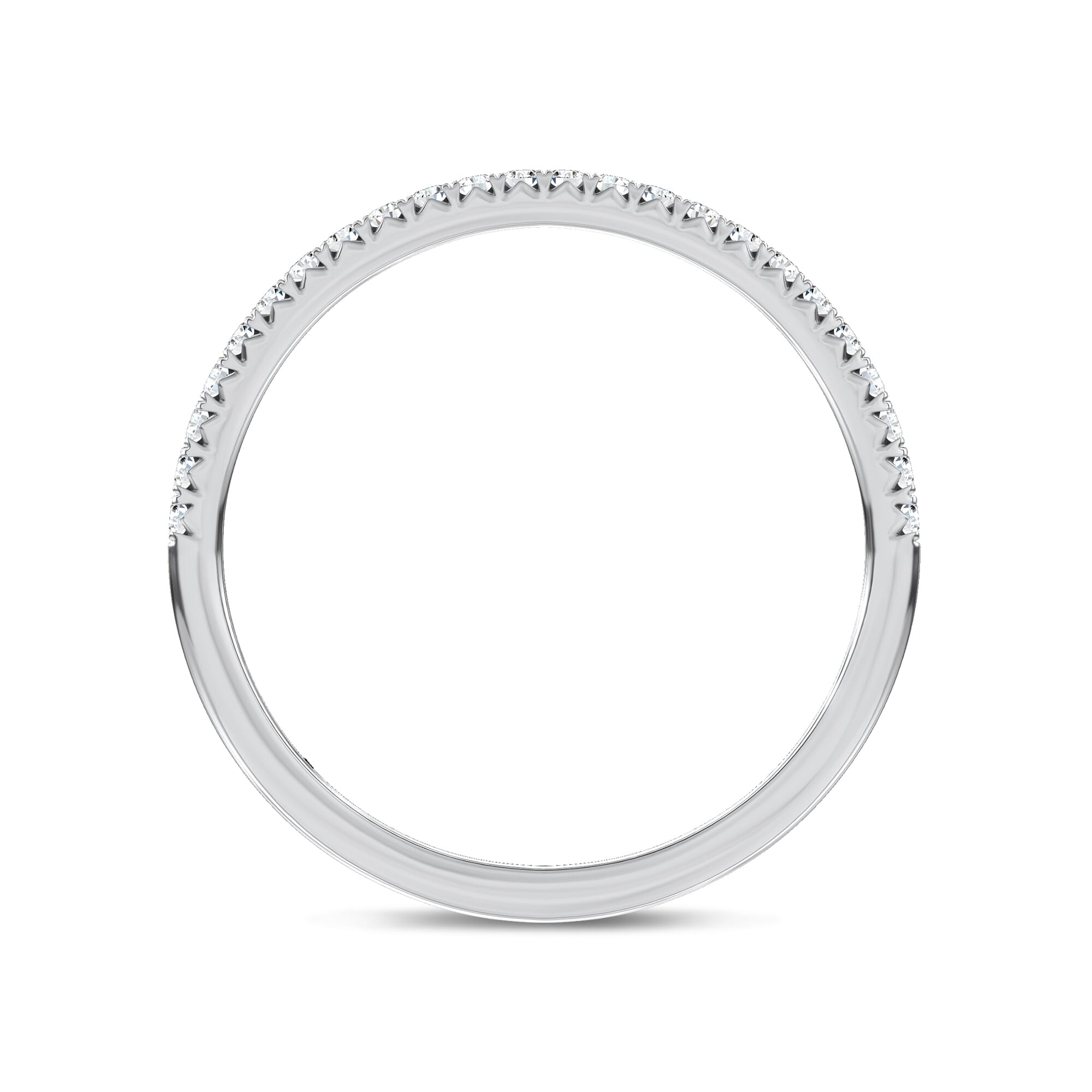 Platinum Unione Pavé Contoured Band by Christian Siriano