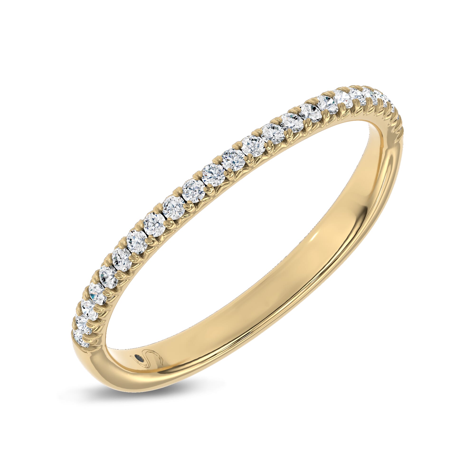 18K Yellow Gold Unione Pavé Lab Contoured Band by Christian Siriano