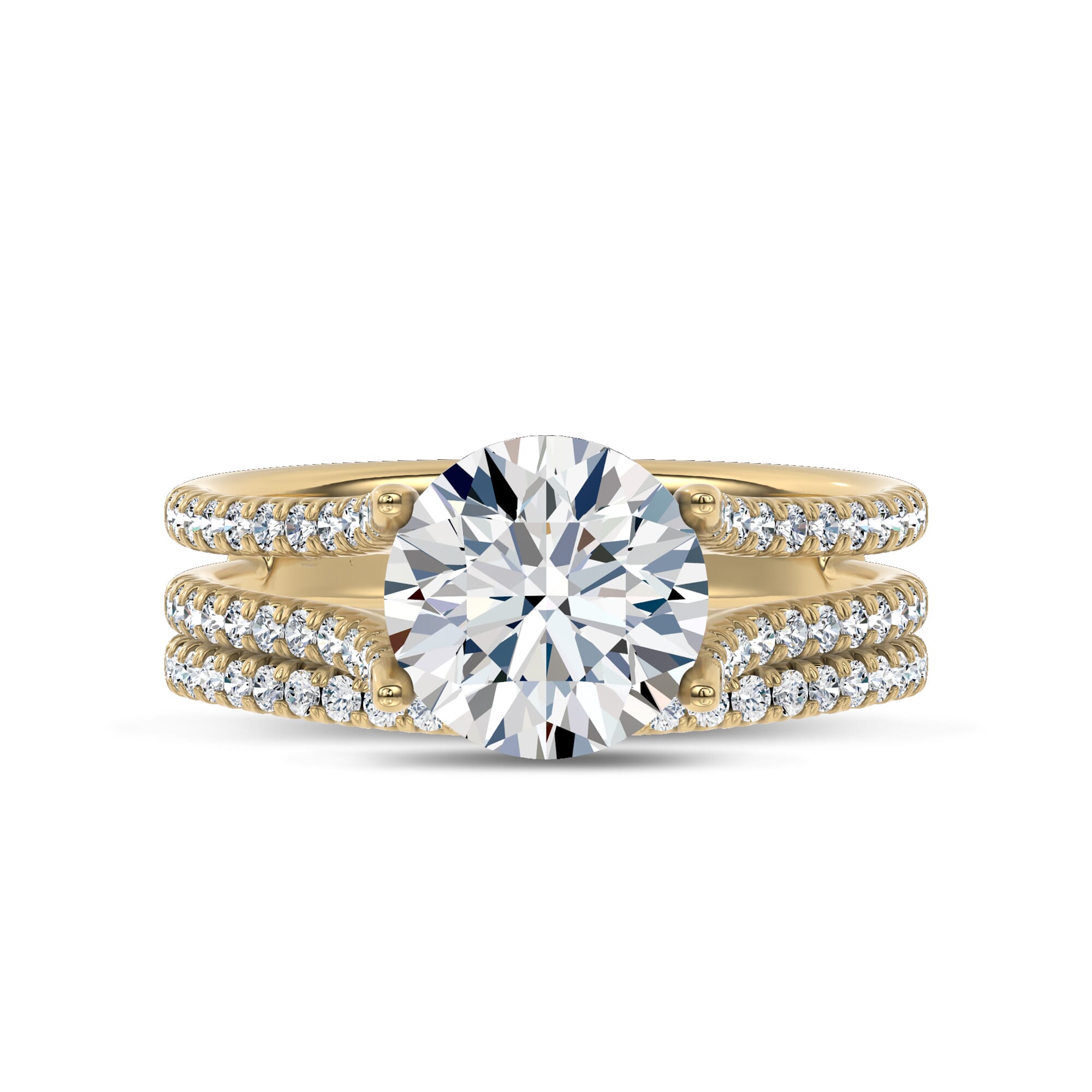 18K Yellow Gold Unione Pavé Lab Contoured Band by Christian Siriano
