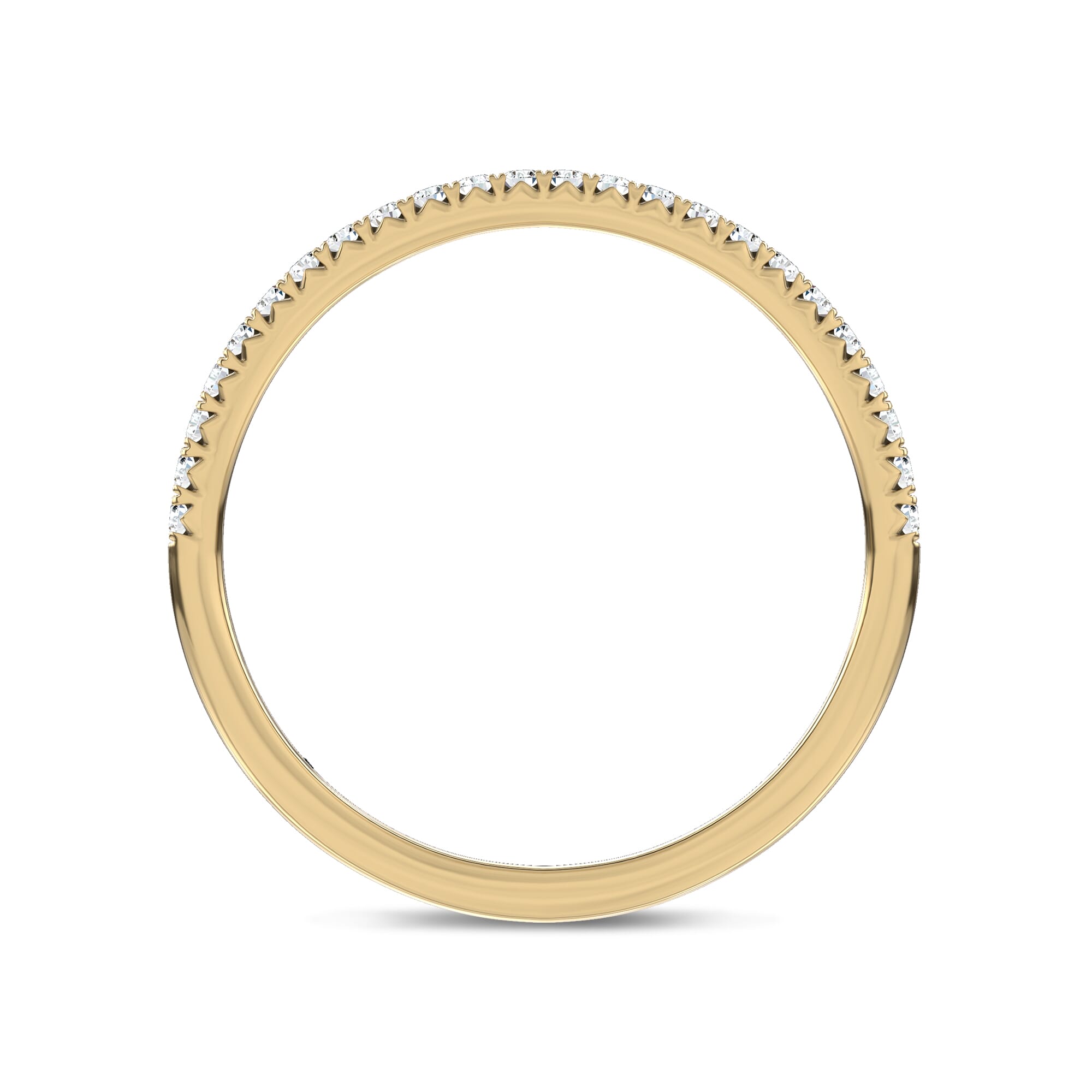 18K Yellow Gold Unione Pavé Lab Contoured Band by Christian Siriano