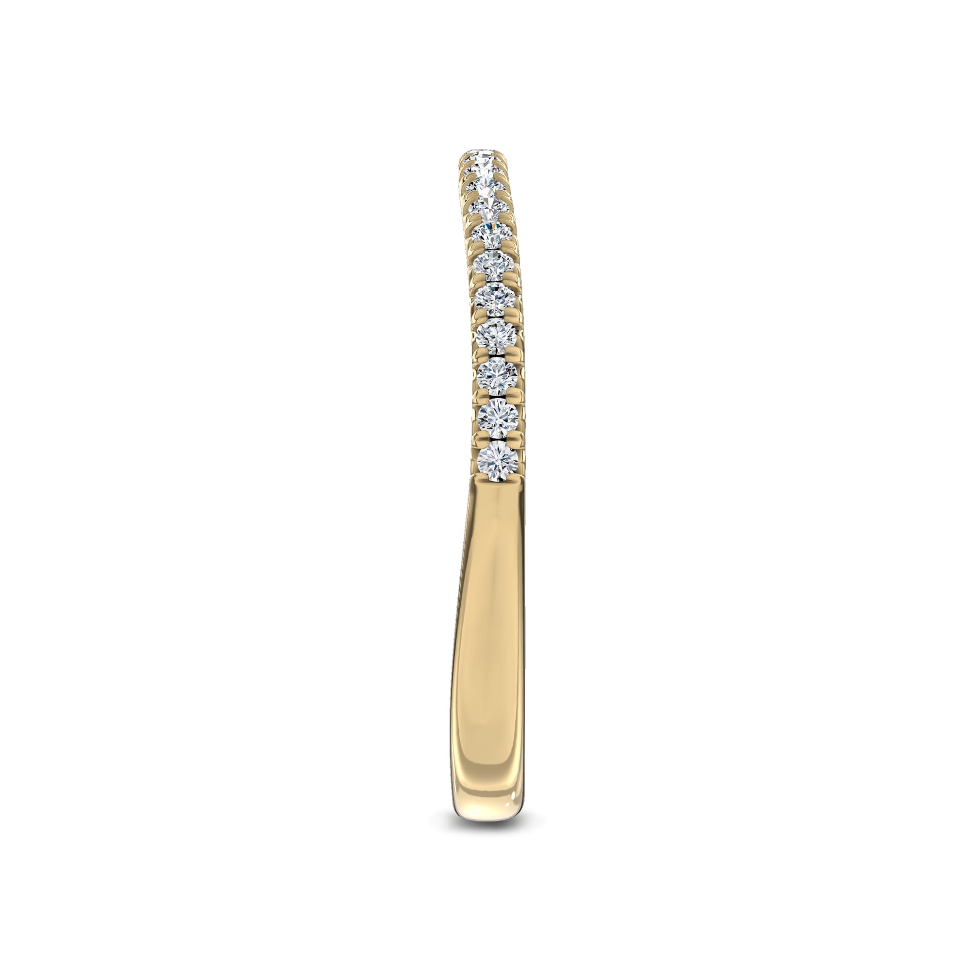 18K Yellow Gold Unione Pavé Lab Contoured Band by Christian Siriano