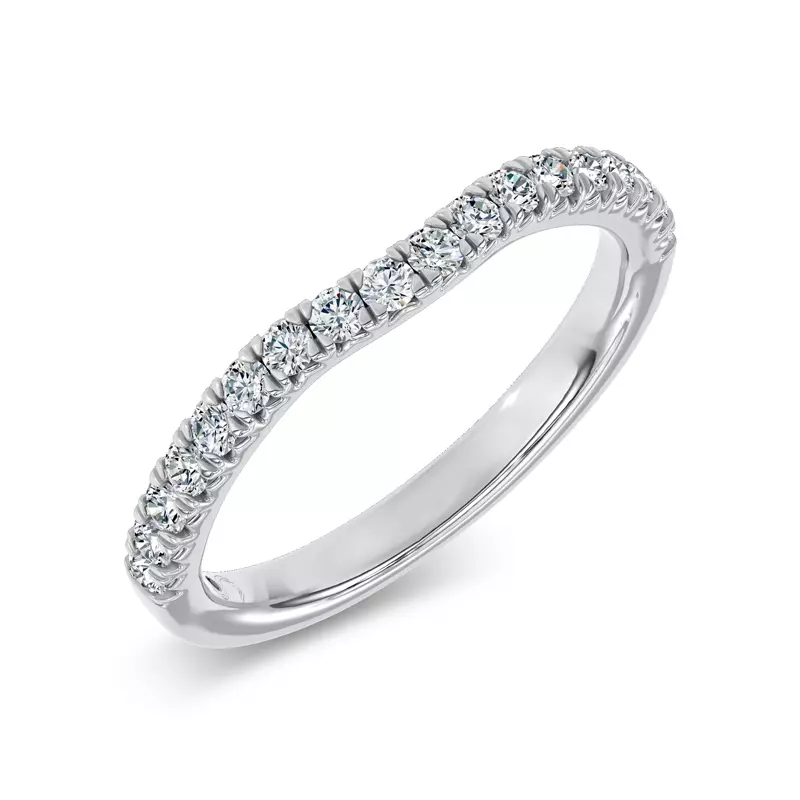 Platinum Vive Contoured Pavé Lab Band by Christian Siriano