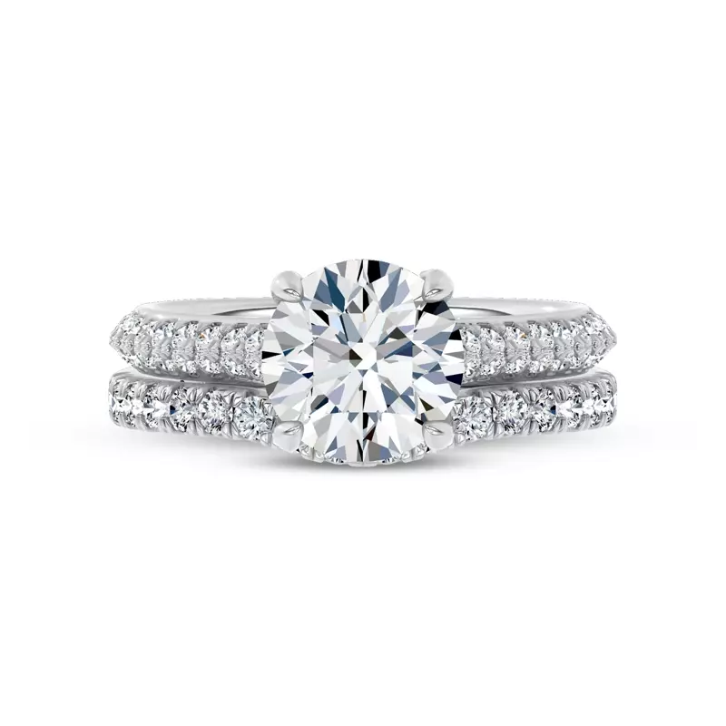 Platinum Vive Contoured Pavé Lab Band by Christian Siriano
