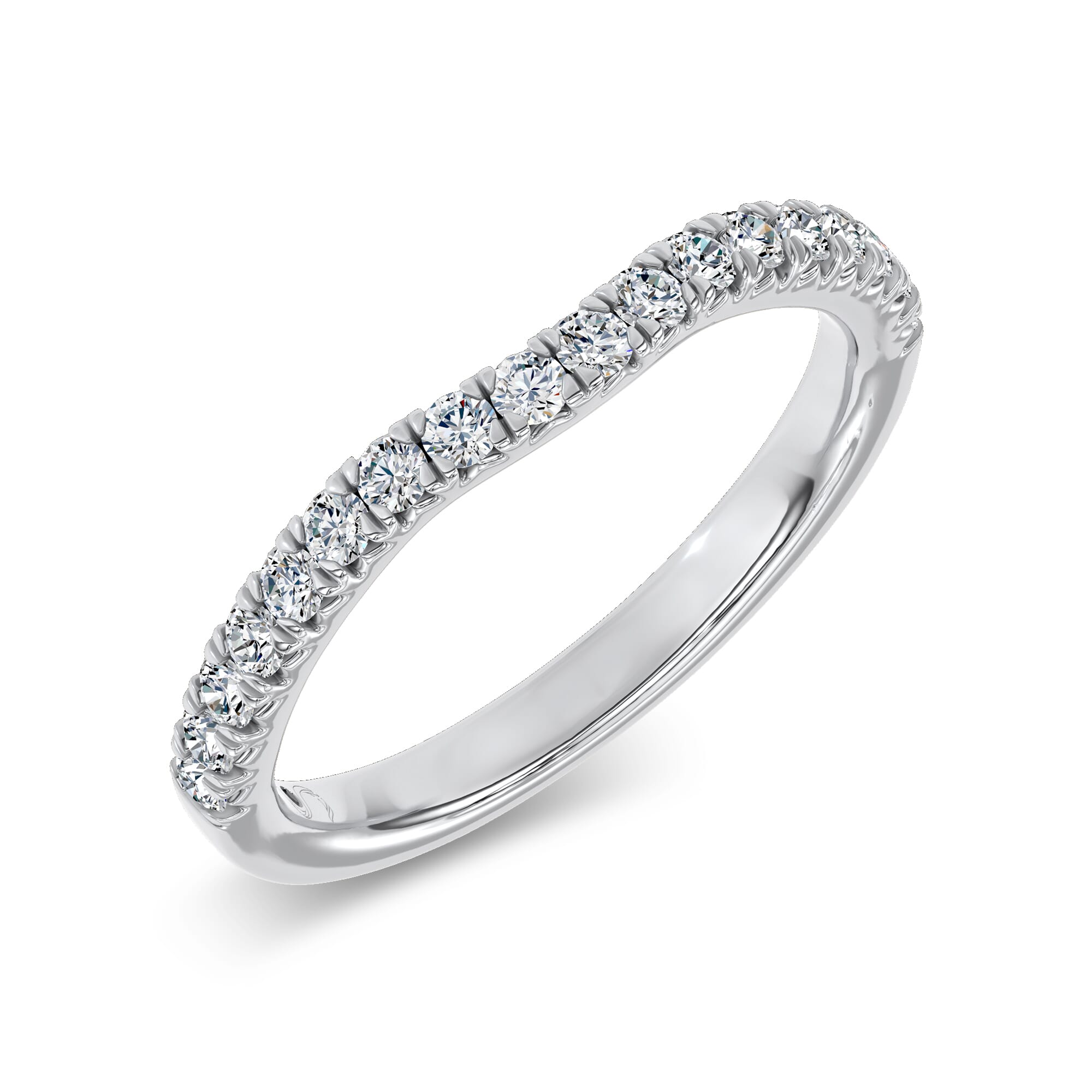 Platinum Vive Contoured Pavé Band by Christian Siriano