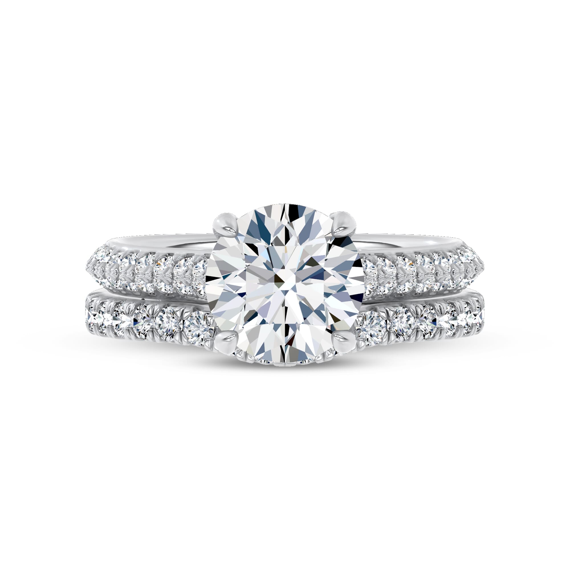 Platinum Vive Contoured Pavé Band by Christian Siriano