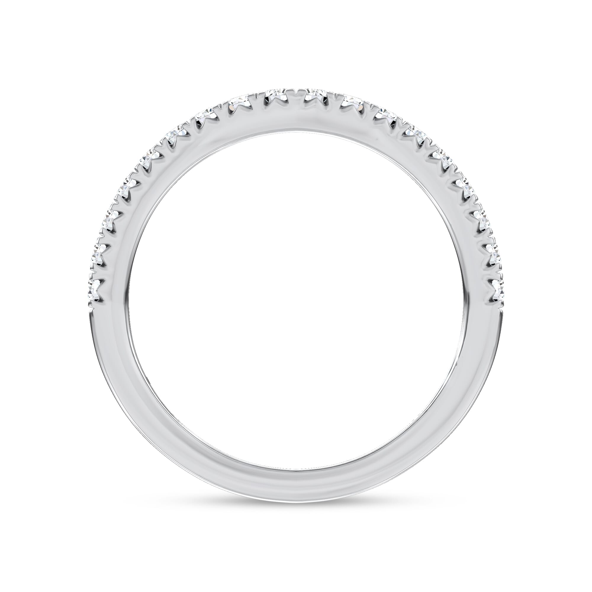 Platinum Vive Contoured Pavé Band by Christian Siriano