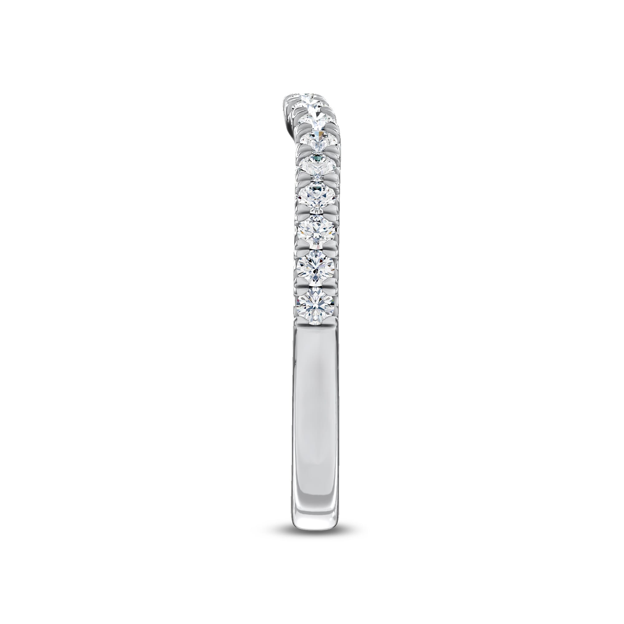 Platinum Vive Contoured Pavé Band by Christian Siriano
