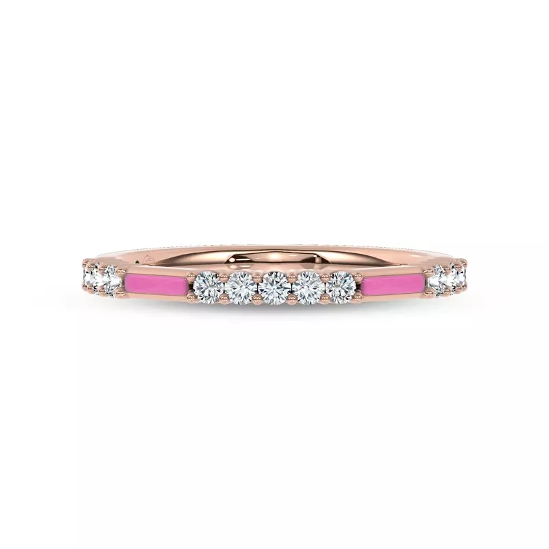 Rosavé Pink Ceramic Lab Diamond Band by Christian Siriano