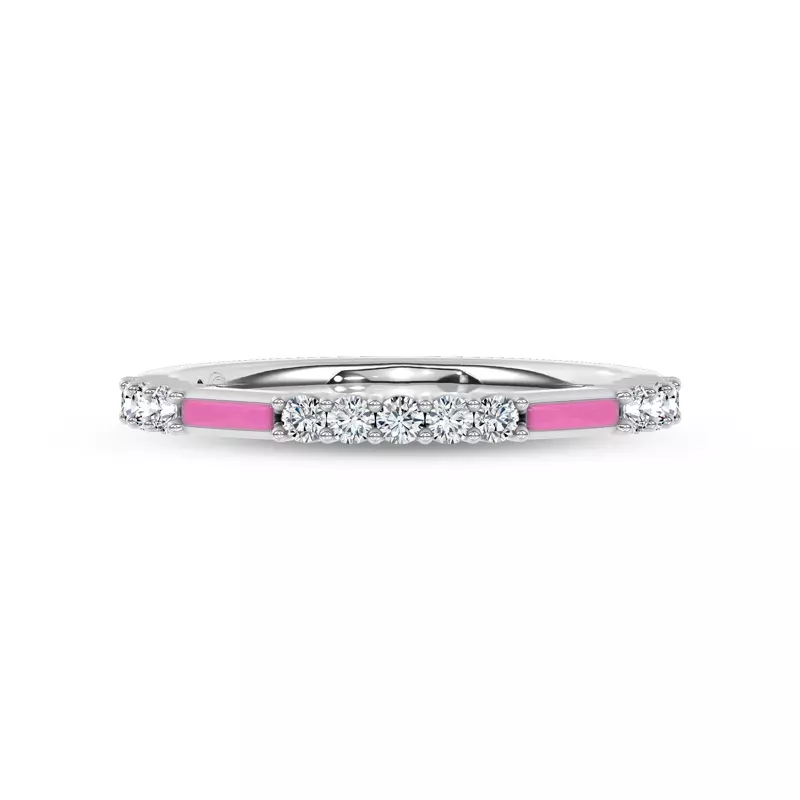 Rosavé Pink Ceramic Lab Diamond Band by Christian Siriano
