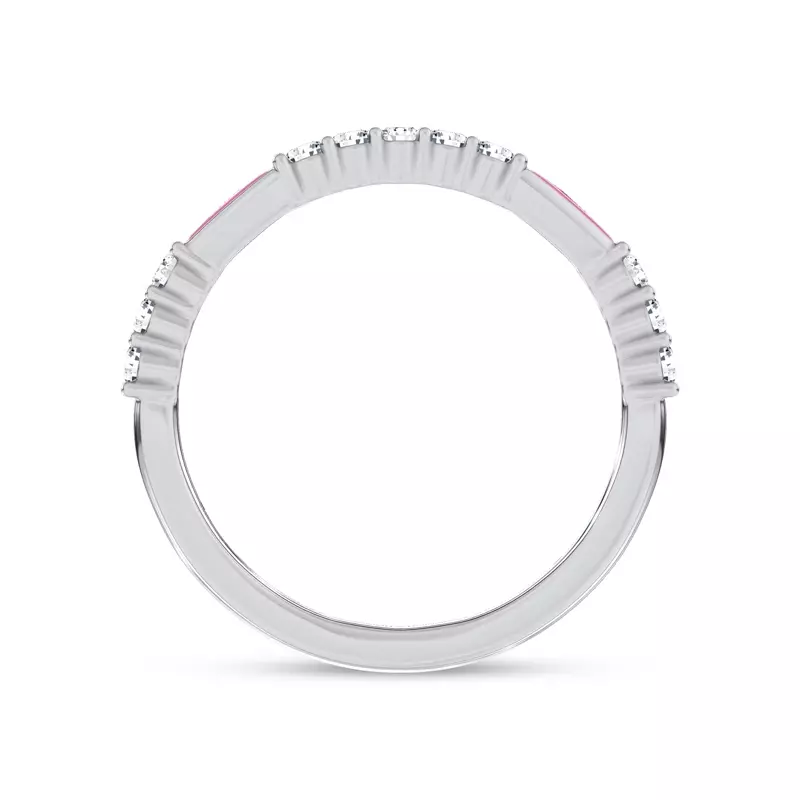 18K White Gold Rosavé Pink Ceramic Lab Diamond Band by Christian Siriano