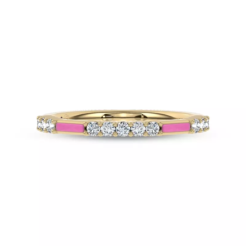 Rosavé Pink Ceramic Lab Diamond Band by Christian Siriano