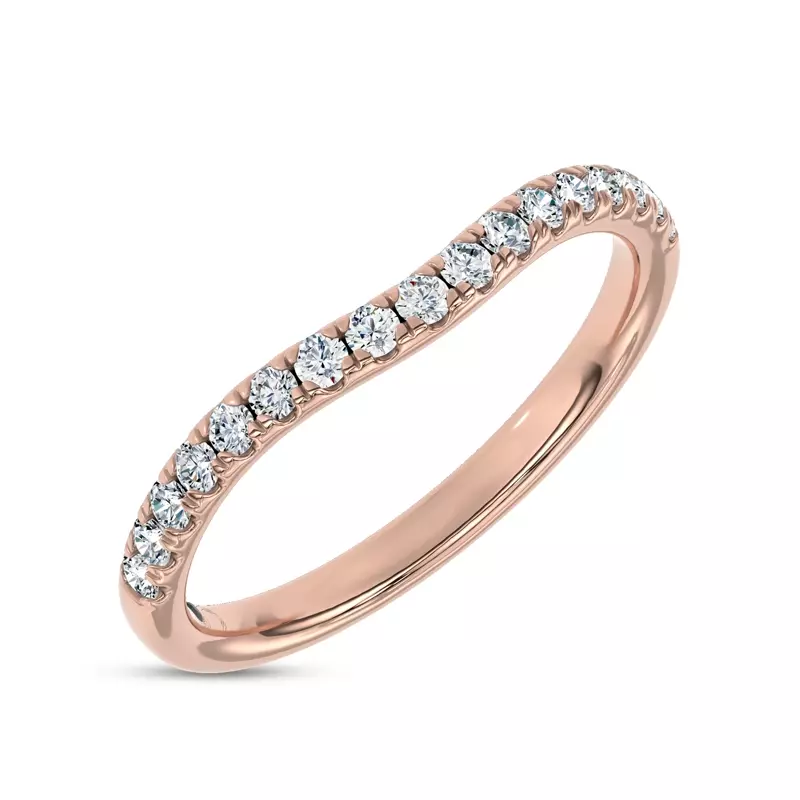 14K Rose Gold Cascata Contoured Pavé Lab Band by Christian Siriano