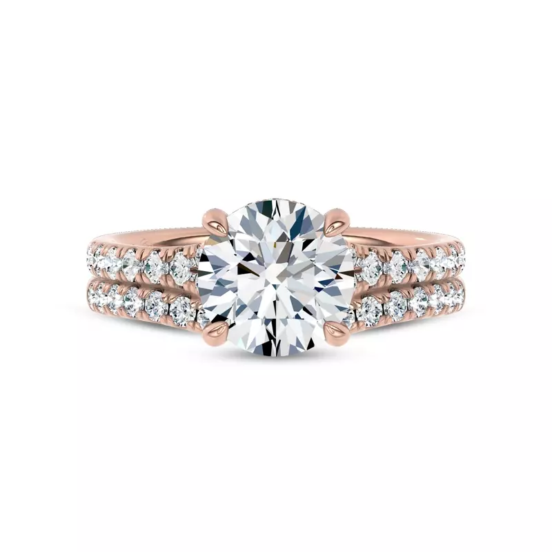 14K Rose Gold Cascata Contoured Pavé Lab Band by Christian Siriano