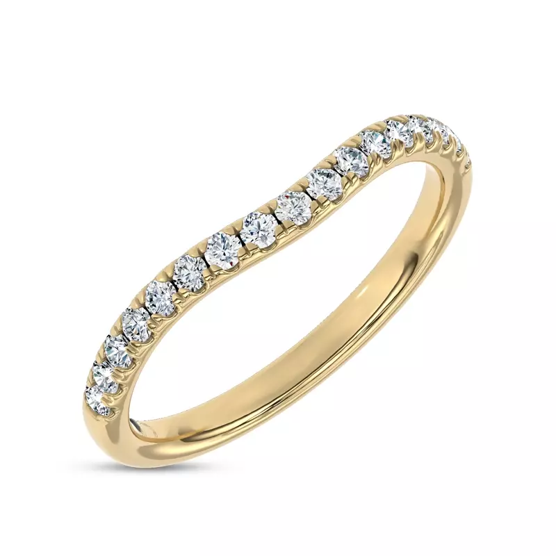 14K Yellow Gold Cascata Contoured Pavé Lab Band by Christian Siriano