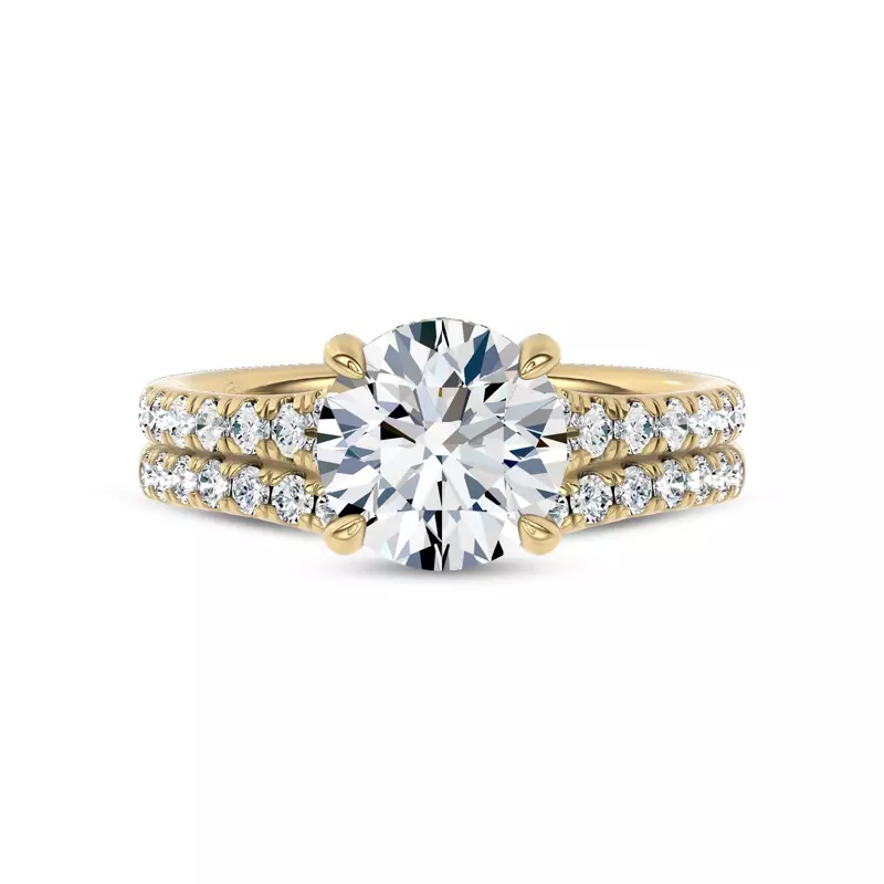 14K Yellow Gold Cascata Contoured Pavé Lab Band by Christian Siriano