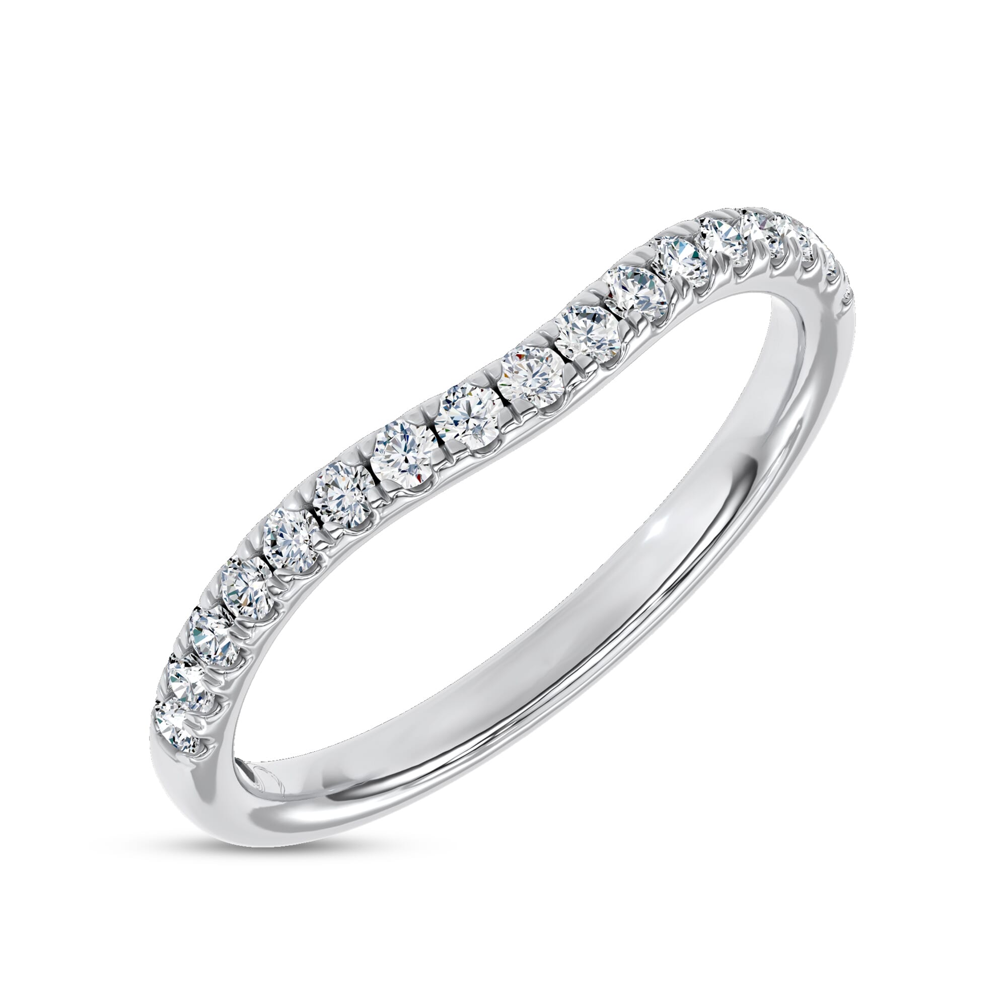 Platinum Cascata Contoured Pavé Lab Band by Christian Siriano