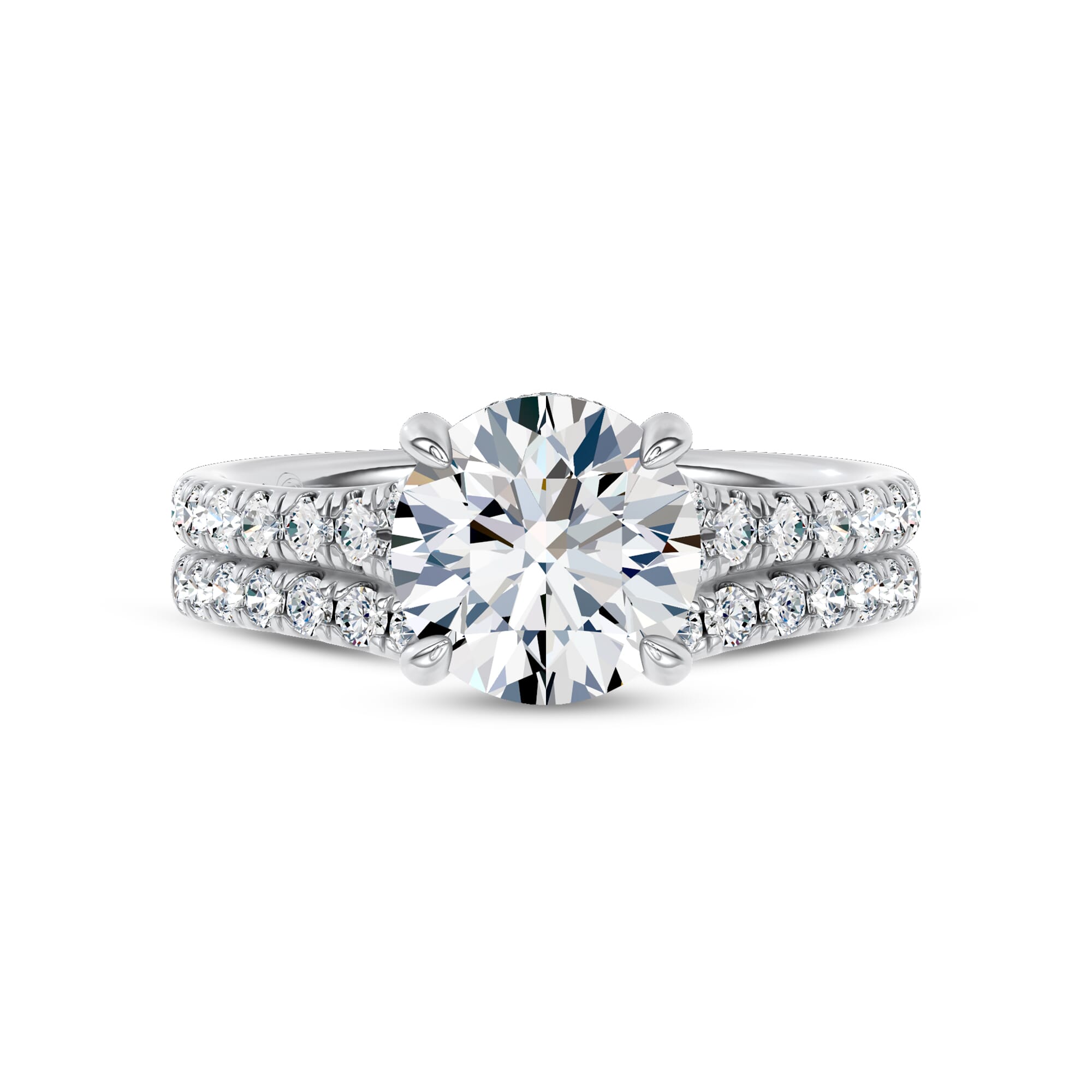 Platinum Cascata Contoured Pavé Lab Band by Christian Siriano