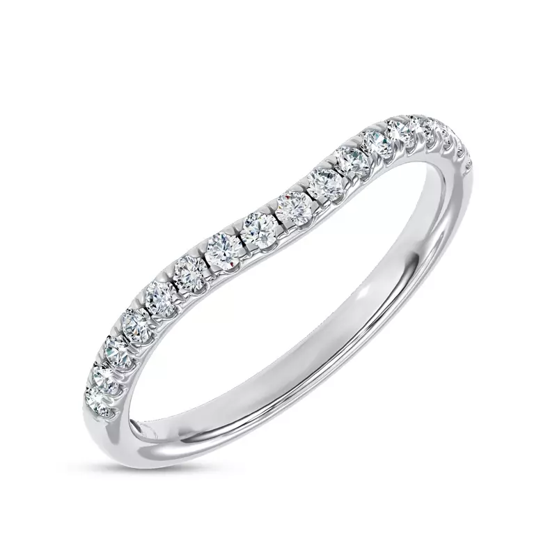 Platinum Cascata Contoured Pavé Band by Christian Siriano